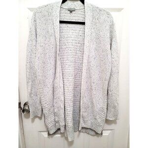 Talbots Women's Open-Front Speckled Cardigan With Zippered Sides